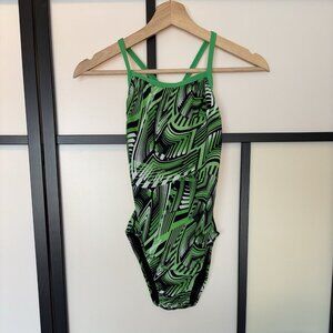 Dolfin Women’s Swimsuit Size 32 Green One Piece Bathing Suit Sports Swimsuit NWT